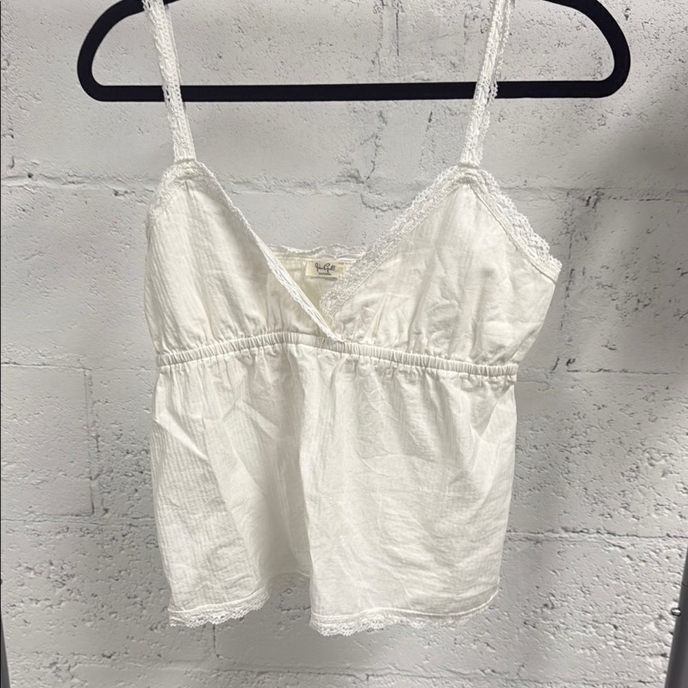 John Galt - White Cute Cami Top - Short Simple Summer Tank - GREAT CONDITION